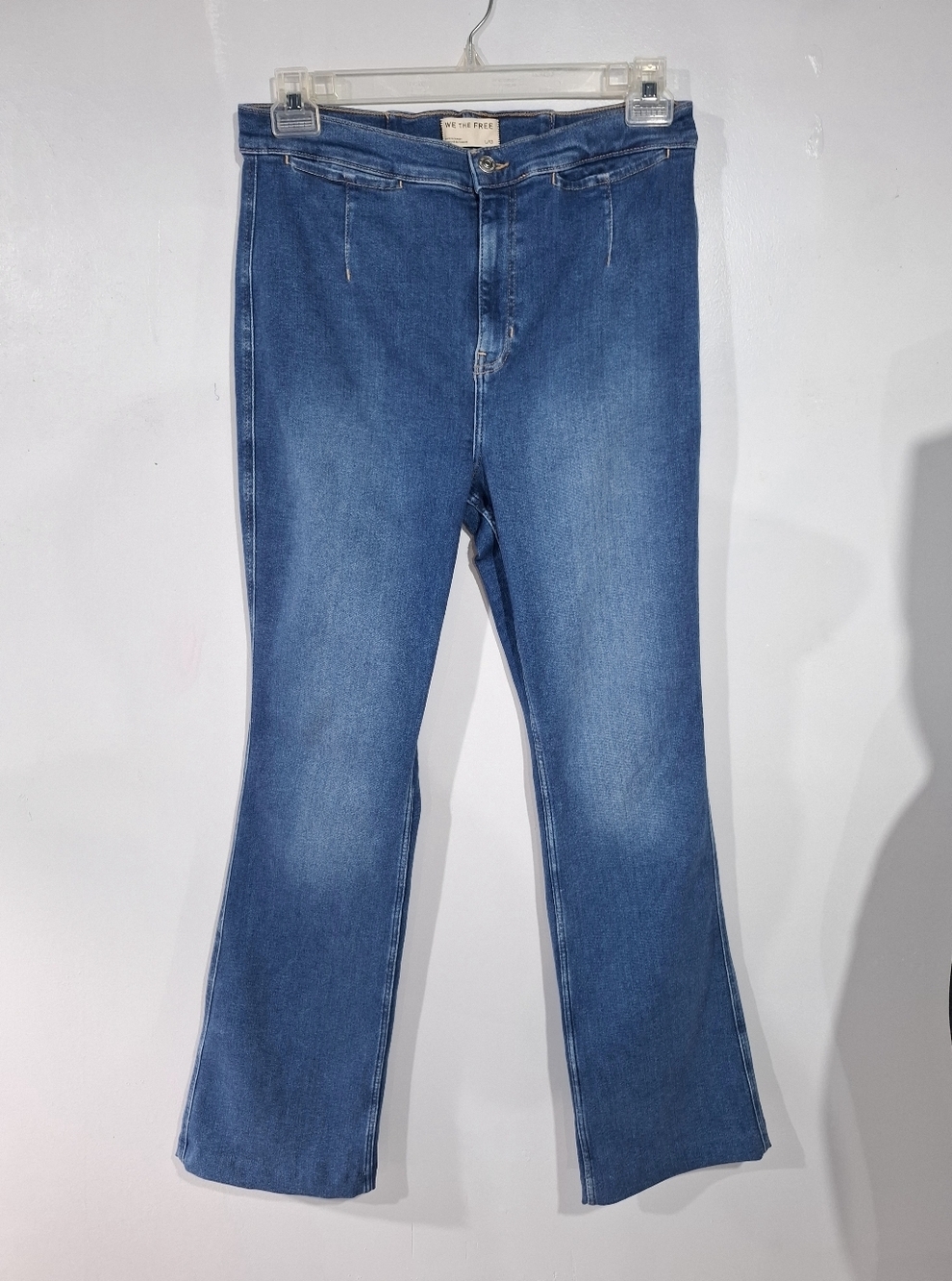 We The Free Bootcut Flare Jeans Womens Size L Stretch Medium Wash Boho (Read)